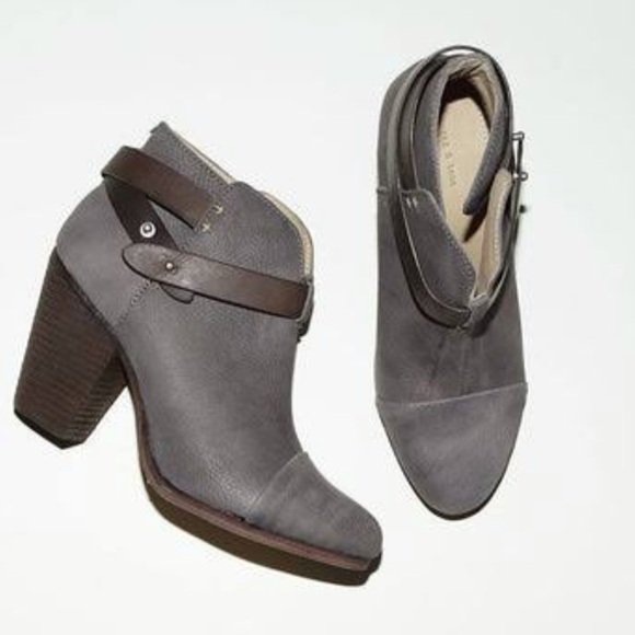 Rag & bone Nubuck Leather Harrow Ankle Boots - Picture 1 of 7